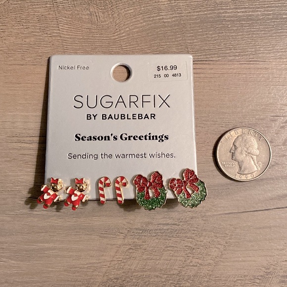 Sugarfix by BaubleBar Season's Greetings Earring Set 3 pairs - Picture 2 of 3